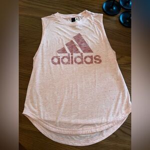 adidas Pink Sleeveless Logo Tank Top